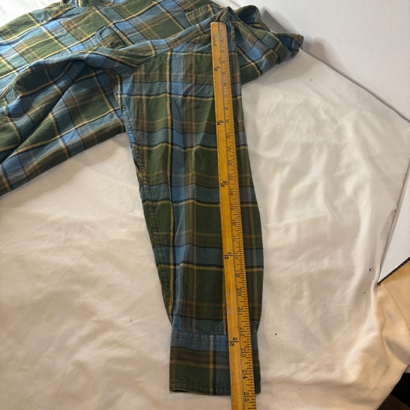 Timberland 100% Cotton Flannel Green/Blue Plaid Shirt Large - Picture 6 of 6
